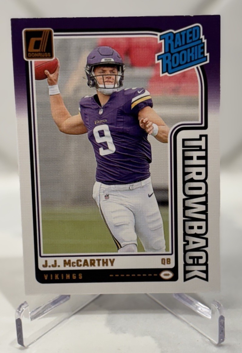 2024 Donruss JJ McCarthy Rated Rookie Throwback #2 Vikings