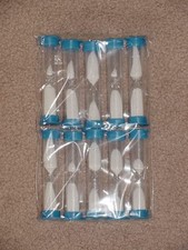 10 Sand Timer Hourglass 180 Seconds 3 Minute Game Kitchen Glass/Plastic Blue Cap