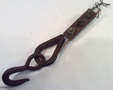 Antique Heavy Duty Cable Termination & Large Hook Farm Ranch Tools Construction