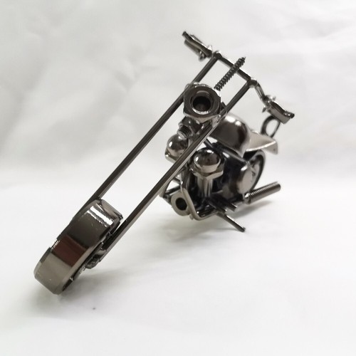 Scrap Metal Sculpture Model Chopper Motorcycle Toy Collection Motorbike Folk Art - Picture 16 of 24