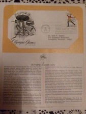 VINTAGE 1976 OLYMPICS FIRST DAY ISSUE POSTAGE PAID ENVELOPE LAKE PLACID NEW YORK