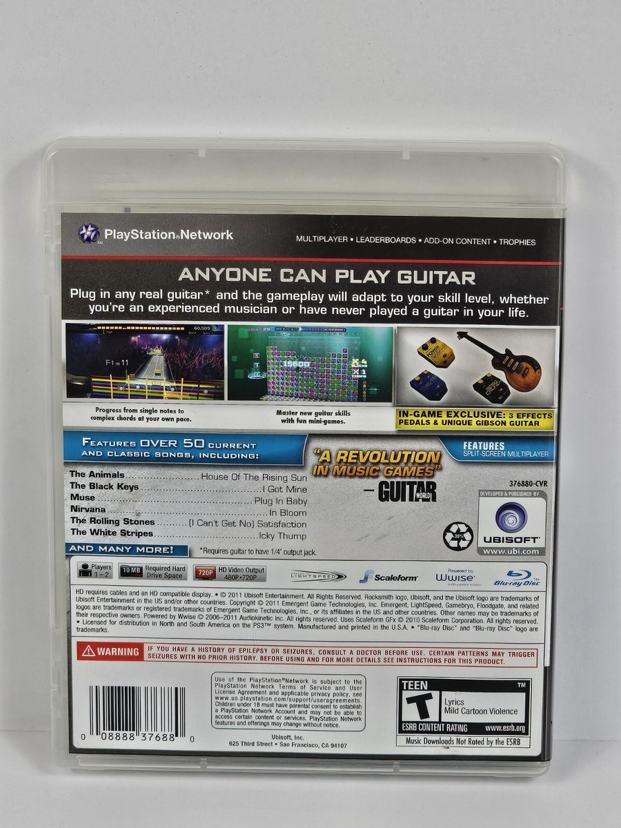 Rocksmith Authentic Guitar Games PS3 Sony PlayStation 3 Ubisoft