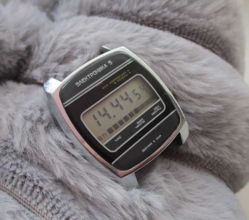 Vintage Soviet Digital LCD Armbanduhr Elektronika 5 30350 (B6-202) UdSSR - Bild 3 von 9