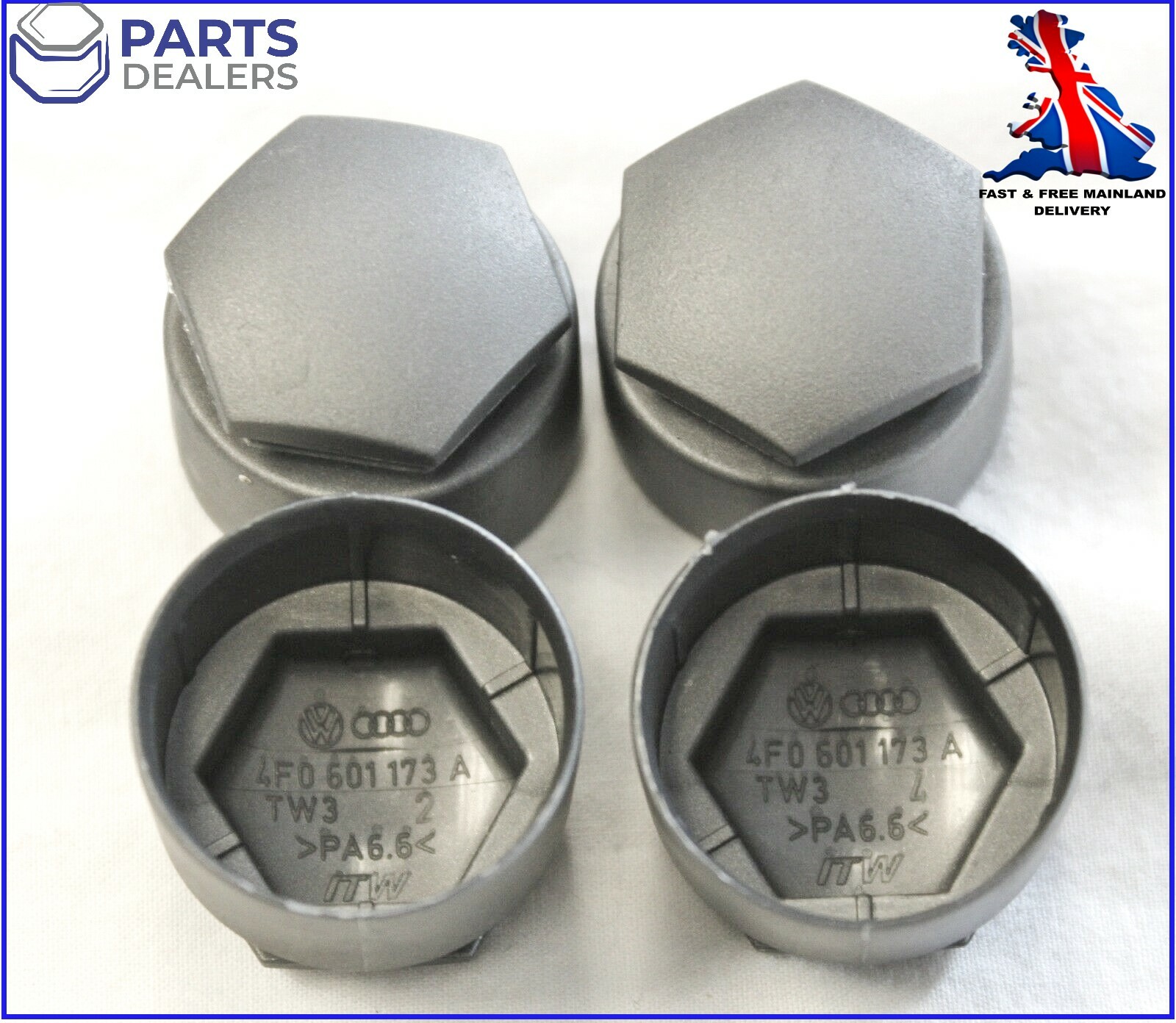 original Radschraubenkappen Set grau metallic 4F0601173 Audi A1 A3 A4 A5 A6