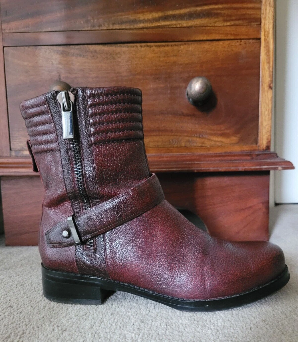 M&s burgundy best sale boots