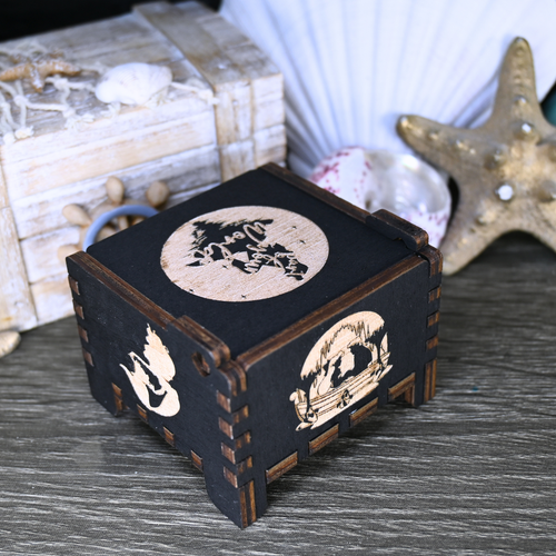 Little Mermaid Music Box Part of Your World Handmade Wooden Automatic Wind-Up v2 - Picture 7 of 9