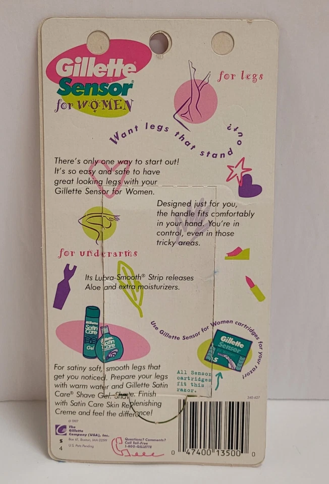 Afeitadora con mango Gillette Sensor Excel para mujer con UNA HOJA NOS 1997 verde azul Foto 4 de 4