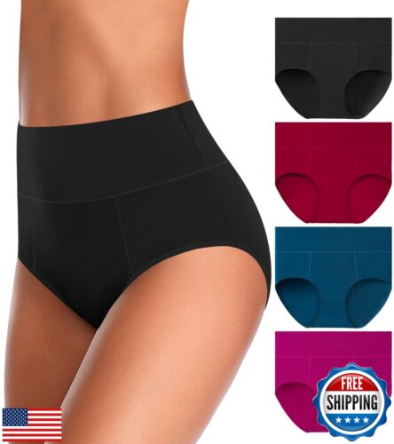UMMISS High Waisted Underwear for Women Tummy Control Cotton Panties Full Cov