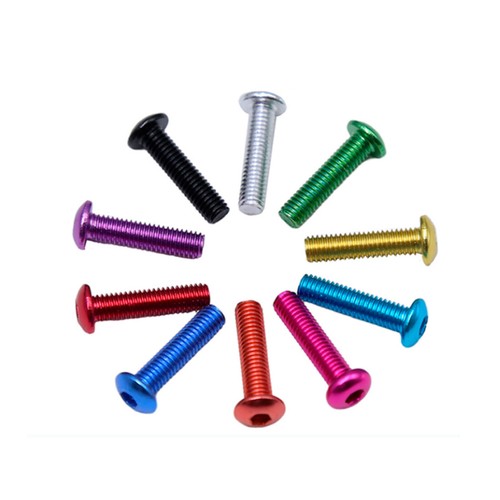 10 Stück Aluminiumlegierung M3 M4 M5 bunt eloxiert Innensechskantschrauben - Picture 11 of 44