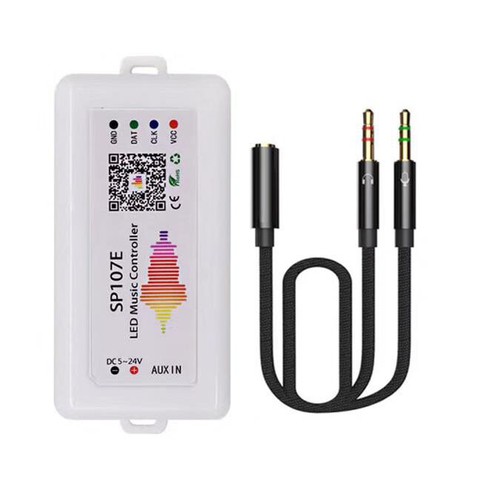 SP107E Bluetooth LED music Controller for SK6812 WS2811 WS2812B WS2801 LED Strip - Picture 1 of 8
