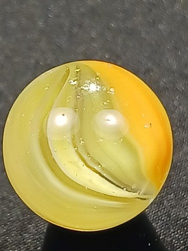 Vitro .56" Lemon Chiffon Orange Peel Cat's Eye Near Mint Serious Marble A399 - Picture 11 of 12