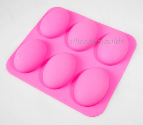 6 cell OVAL PEBBLE SILICONE MOULD 95g BATH SOAP Candle Wax Cake Baking 10-006 - Picture 4 of 4