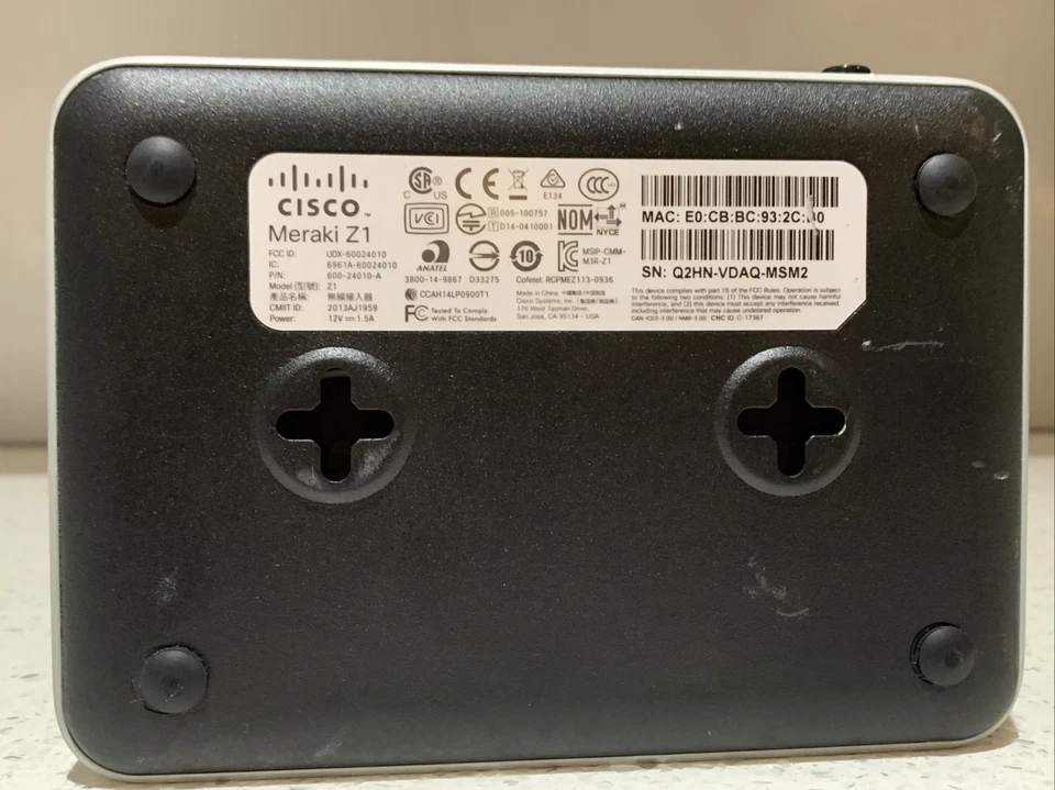 Cisco Meraki Z1-HW-US Cloud-Managed teleworker Gateway Router, Unclaimed +PS - Image 4 of 4