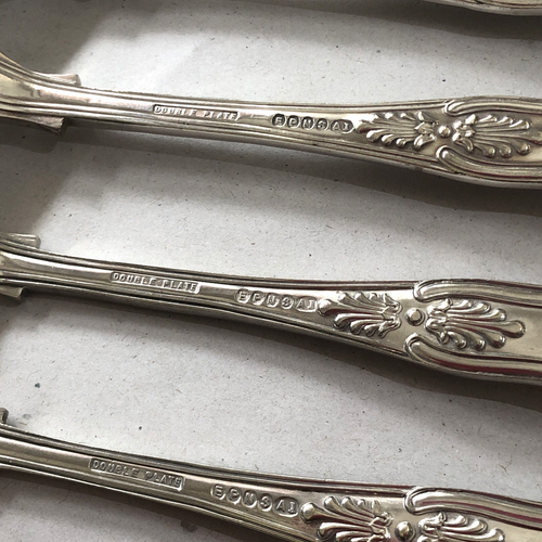 6x Antique Silver Plated Kings Royale Pat. Dinner Forks, Table Cutlery 21cm Long - Picture 3 of 12