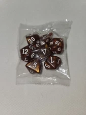7 pc. Dungeons and Dragons D&D RPG ROLE-PLAYING GAME Dice Set Brown Copper