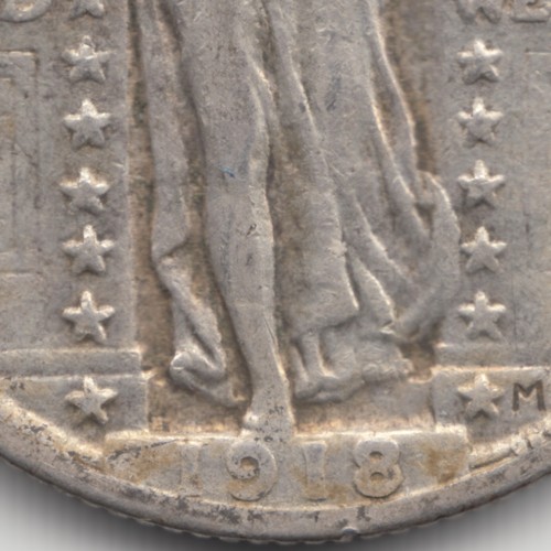 1918 Standing Liberty Quarter, XF-XF+ - Picture 7 of 8