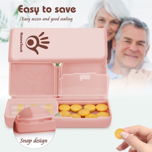 NatureTouch Pill Organizer, 7 Compartments Pill Case, Portable Pill Box for - Picture 3 of 7