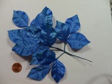 BLUE SATIN LEAF CLUSTER - MILLINERY - VINTAGE