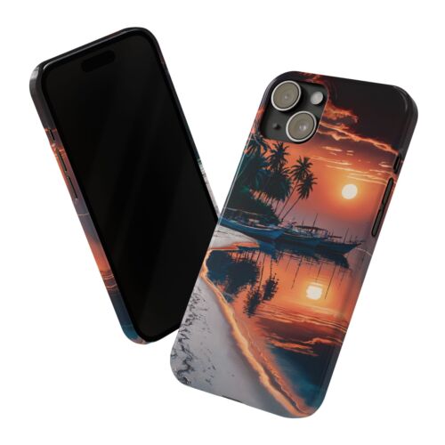 Für iPhone 16 Pro Max, 15, 14, 13-11 Slim Handyhülle Tropical Sunset Strand Cover - Bild 18 von 83