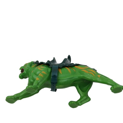 VTG 1980's Motu Battle Cat Green Tiger He-Man Masters of the Universe W/Saddle - Afbeelding 6 van 7
