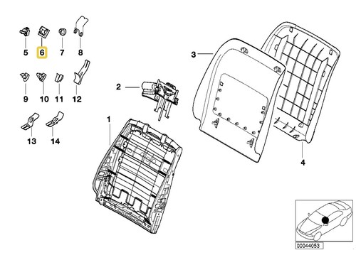 Genuine BMW OEM Front Seat Clip 5" 7" X5 X6 52108175053 - Picture 1 of 5