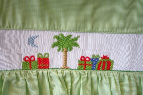 New Silly Goose Smocked Palmeto Christmas Dress / Jumper & Top Girl's Size 4 - Picture 2 of 2