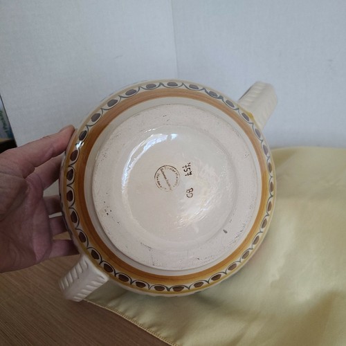Hand Painted two-handled Vase floral design vintage Urn Pot signed 757 BD unknow - Picture 8 of 12