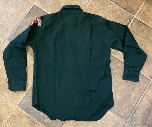 Camisa Vintage Años 70 Boy Scouts of America LS Explorer BSA Uniforme Verde - Imagen 11 de 12
