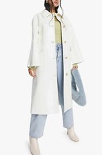 Topshop Vinyl Trench Coat White Size 4 Nwt