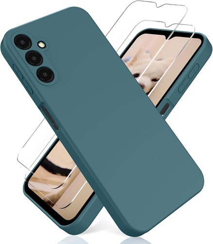 Pour SAMSUNG Galaxy A16 4G/5G Coque arrière Gel Silicone VERTE +2 Verres Trempé