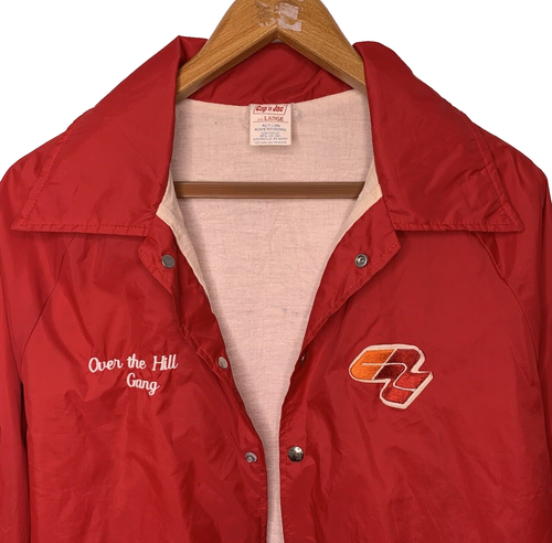 Vintage Over the Hill Gang Jacket mens Large Red white Cap'n Jac Louiseville - Picture 2 of 9