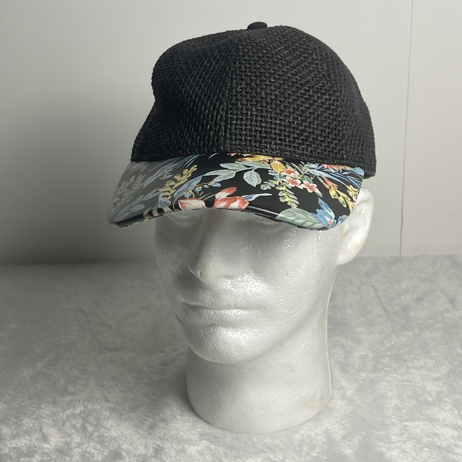 Floral Mesh Baseball Cap Adjustable Strapback Flat Bill for Men and Women EUC  -image