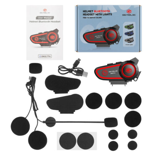 Motorcycle Helmet Intercom Headsets Bluetooth Stereo Interphones 200m Headphones - Picture 3 of 16