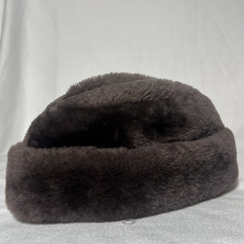 Vtg 60s 70s LL Bean Shearling Ear Flap Hat Mouton Lamb Mens L New Water