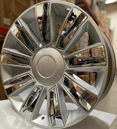 1-24" Rims Platinum Style Silver Chrome Wheels Fit Cadillac Escalade D06 - Picture 3 of 6