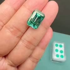 6Ct Natural Emerald Cut Green Color diamond CERTIFIED D Grade VVS1 1 2QW