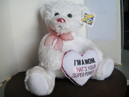 Der Streichelzoo Share & Smile weißer Teddybär "Ich bin Mama. What's Your Superpower - Bild 2 von 4