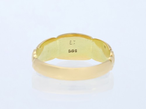 antiguo anillo masónico esmalte 585 oro amarillo 14 quilates joyería detallada excelente precio - Imagen 4 de 8