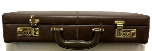 HIT Briefcase Brown Full Grain Brown Leather Combination Lock with Multipockets - Picture 9 of 12