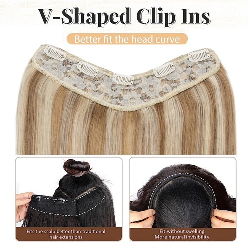 U Shape Russian 100% Remy Human Hair Extensions One Piece Clip In Full Head Weft - Picture 10 of 50