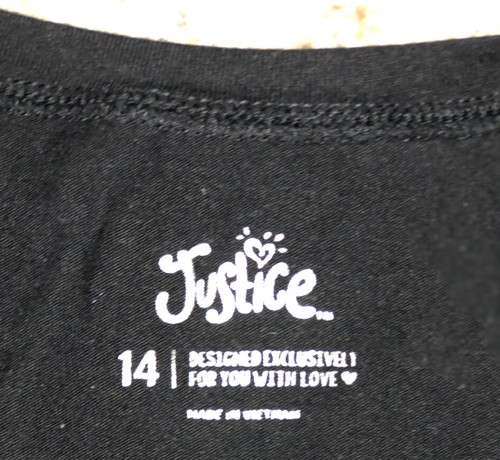 Justice Girl Size 14 Black Graphic Shirt Unicorn Glow In The Dark Halloween - Picture 10 of 13