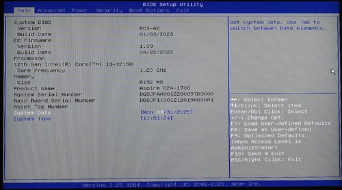 Acer Aspire C24-1700-EB11 AIO PC Intel i3-1215U CPU 8GB DDR4 512GB M.2 SSD Win11 - Picture 14 of 19