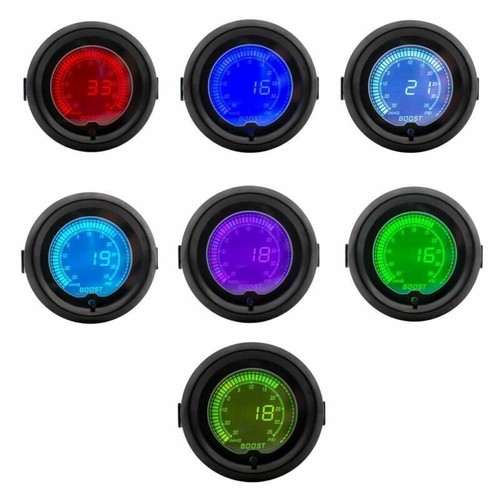 52mm Auto Car Turbo Boost Vacuum Pressure Gauge Meter 7 Colors Digital Light - Picture 11 of 11