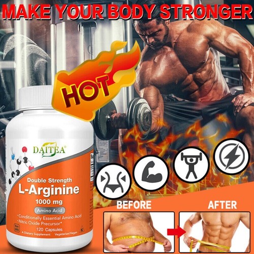 L-Arginine Arginine 1000mg Caps Anabolic Anticatabolic Nitric Oxide Precursor - Picture 3 of 11