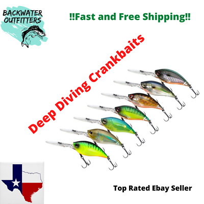 Crank Bait 2-3/4" Deep Diving 3/4oz 3D Prism Technology Fishing Lure See  Video | eBay