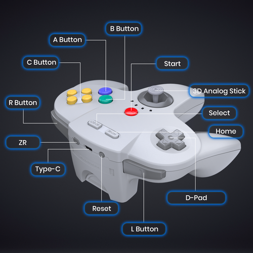 2.4G Wireless For Nintendo N64 Controller Remote Gamedpad Rumble Pak Joystick - Picture 28 of 34