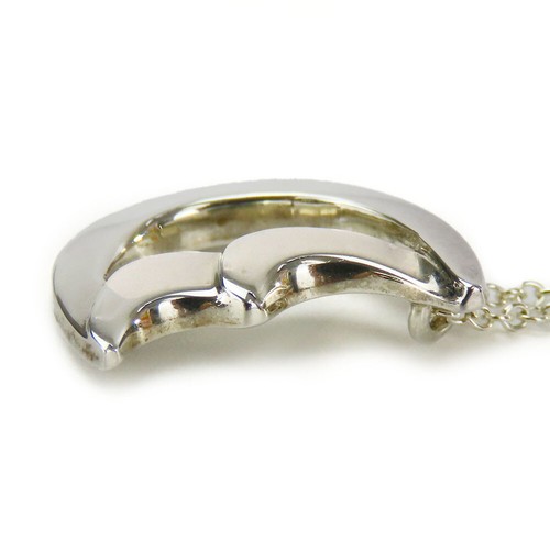 USED TIFFANY&Co. Necklace Crescent moon Paloma Picasso Silver925 3.0g Silver... - Picture 3 of 12