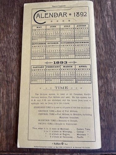 1894 REPRINT CANADIAN PACIFIC RAILWAY RAILROAD ANNOTATED TIMETABLES MAP BOOK - Picture 3 of 7