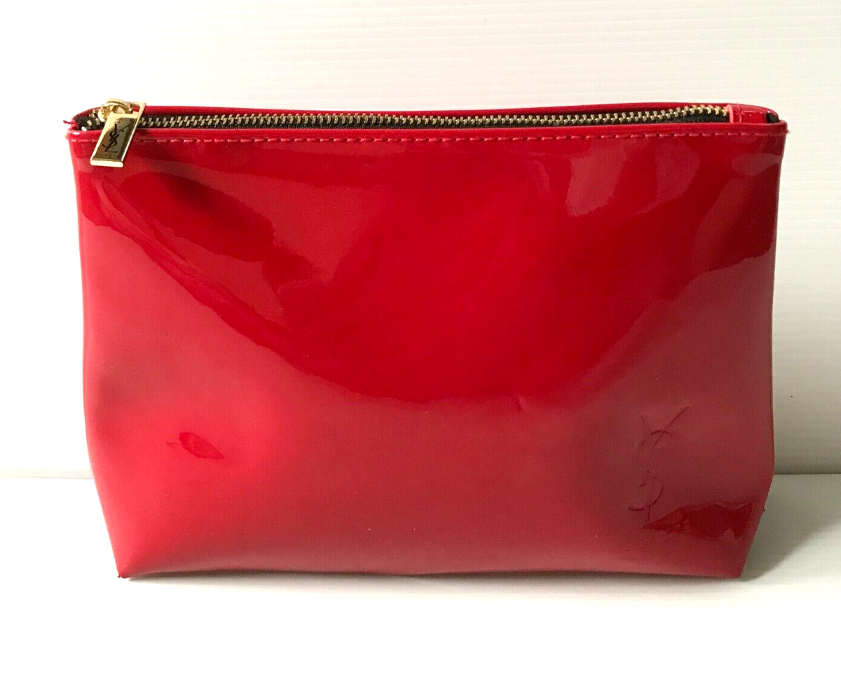 YSL Yves Saint Laurent Beauty Women Make Up Cosmetic Pouch Red
