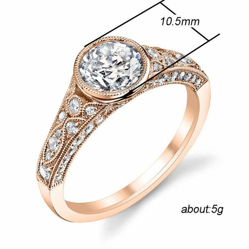 For Women Jewelry Rose Gold Plated White Sapphire Pretty Size 6-10 Rings - Picture 2 of 13
